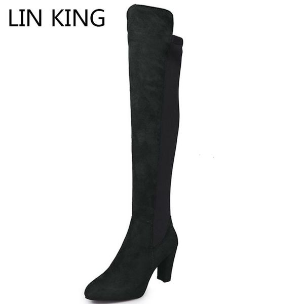 lin king big size 43 warm plush women long boots slim flock over the knee winter boots high heel platform motorcycle, Black
lin king big size 43 warm plush women long boots slim flock over the knee winter boots high heel platform motorcycle, Black