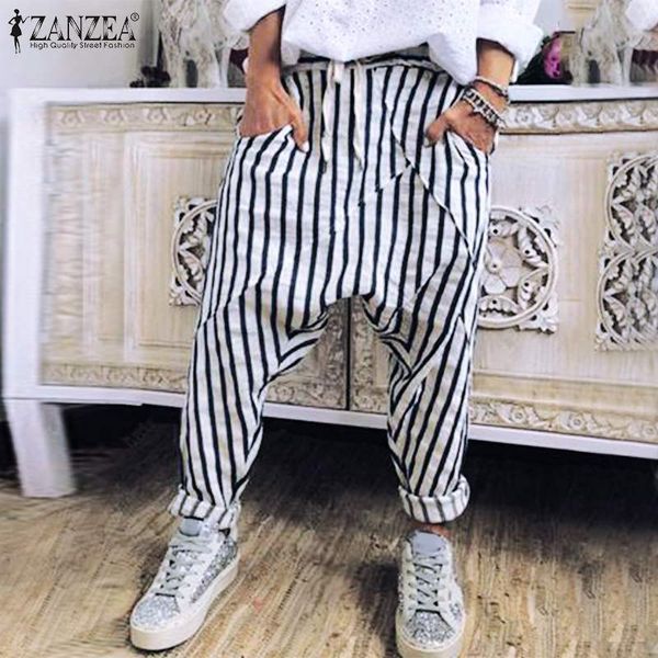 2020 autumn drawstring cargo trousers zanzea fashion striped turnip pants women casual elastic waist long pantalon streetwear, Black;white
2020 autumn drawstring cargo trousers zanzea fashion striped turnip pants women casual elastic waist long pantalon streetwear, Black;white