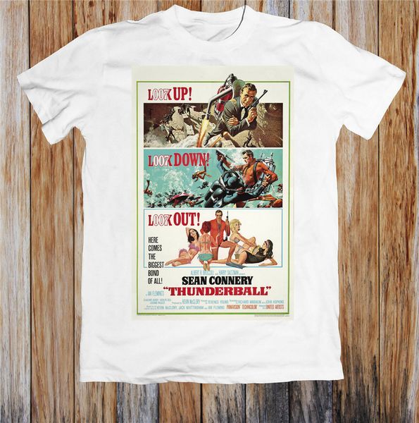 thunderball 60s retro movie poster t shirt plus size clothing tee shirt