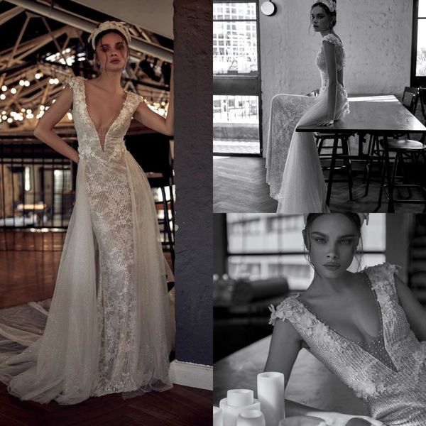 2021 julie vino mermaid wedding dresses v neck beaded lace appliques beach bridal gowns with detachable train boho robes de mariée, White
2021 julie vino mermaid wedding dresses v neck beaded lace appliques beach bridal gowns with detachable train boho robes de mariée, White