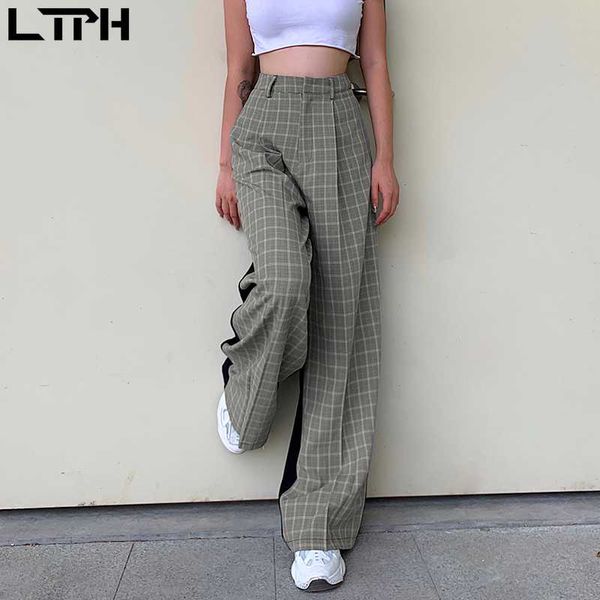 2020 autumn new arrival korean style streetwear women pants fashion hit color splicing high-wais vintage straight plaid trousers, Black;white
2020 autumn new arrival korean style streetwear women pants fashion hit color splicing high-wais vintage straight plaid trousers, Black;white