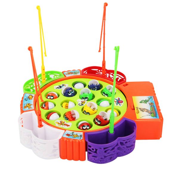 kids fishing game musical electric fishing toy with 15 fishes, xmas gift