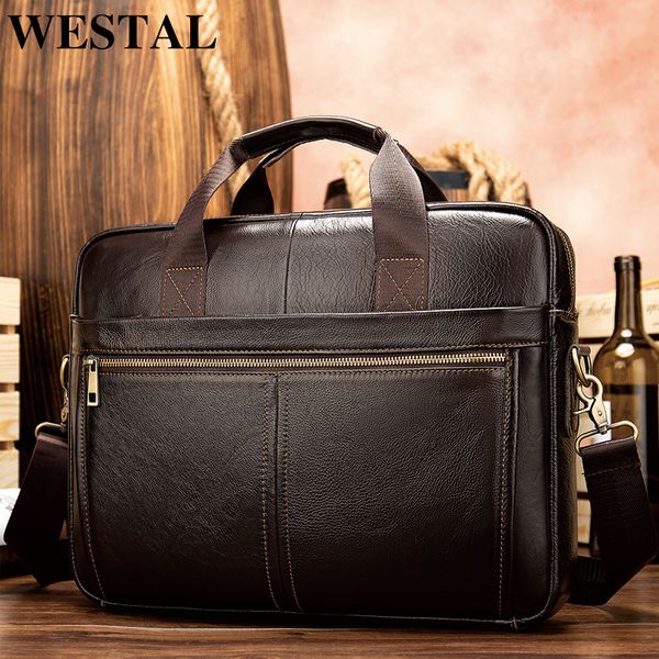 westal briefcase messenger bag men's genuine leather 14'' lapbag men's briefcases office business tote for document 8572
westal briefcase messenger bag men's genuine leather 14'' lapbag men's briefcases office business tote for document 8572