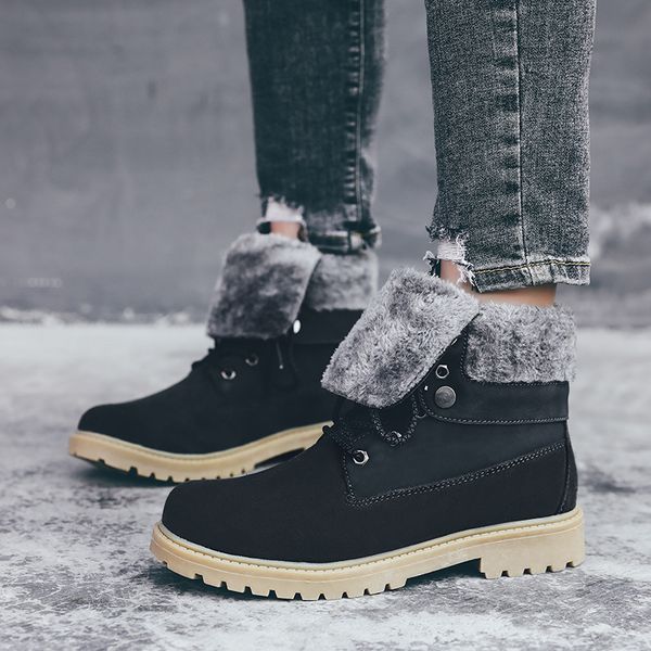 fashion flock leather snow boots women plush warm winter shoes size 36-41 low heel non-slip waterproof women boots botas xu189, Black
fashion flock leather snow boots women plush warm winter shoes size 36-41 low heel non-slip waterproof women boots botas xu189, Black