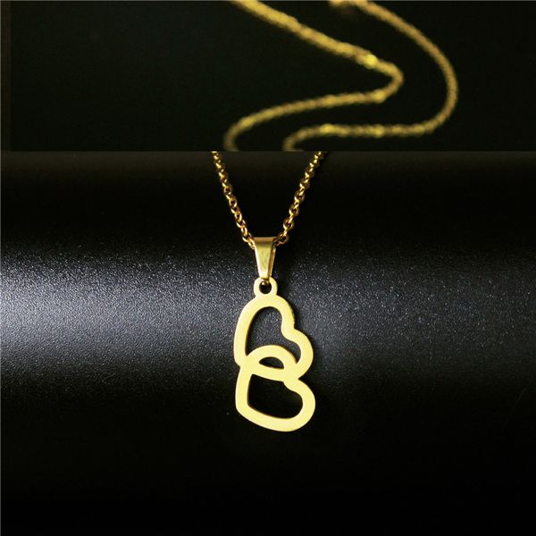 pendant necklaces double heart for women fashion love jewellery bridesmaid gift gold stainless steel link chain bijoux collier, Silver
pendant necklaces double heart for women fashion love jewellery bridesmaid gift gold stainless steel link chain bijoux collier, Silver