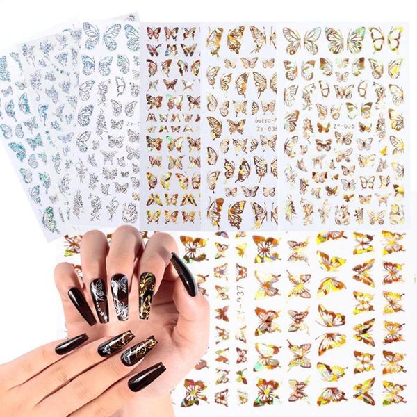 1 sheet nail art laser gold and silver butterfly sticker designs manicure butterfly summer spring m7k7, Black
1 sheet nail art laser gold and silver butterfly sticker designs manicure butterfly summer spring m7k7, Black