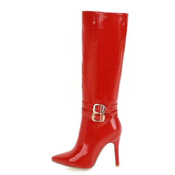 fashion pointed toe knee high boots women high heels women boots red white buckle autumn winter women's shoes big size, Black
fashion pointed toe knee high boots women high heels women boots red white buckle autumn winter women's shoes big size, Black