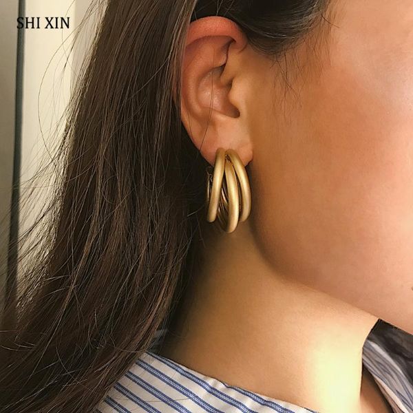 stud shixin punk bent pipe earrings for women 2021 korean fashion vintage jewelry modern earing female oorbellen gifts, Golden;silver
stud shixin punk bent pipe earrings for women 2021 korean fashion vintage jewelry modern earing female oorbellen gifts, Golden;silver