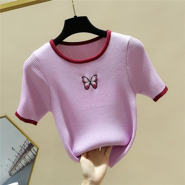 rsxcu embroidered short-sleeved t- for t- shirt shirtwomen 2020 new summer korean style slim fit contrast color knitted base shirt round nec, White
rsxcu embroidered short-sleeved t- for t- shirt shirtwomen 2020 new summer korean style slim fit contrast color knitted base shirt round nec, White