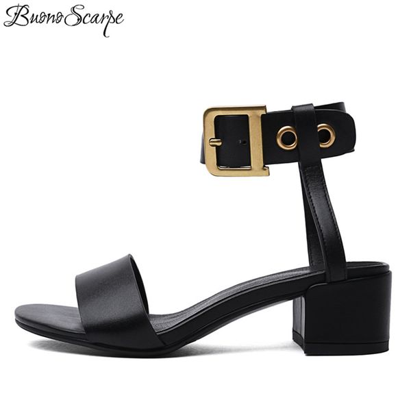 women buckle sandals summer ankle strap heels shoes brand designed real leather open toe punk women sandals party sandalias, Black
women buckle sandals summer ankle strap heels shoes brand designed real leather open toe punk women sandals party sandalias, Black