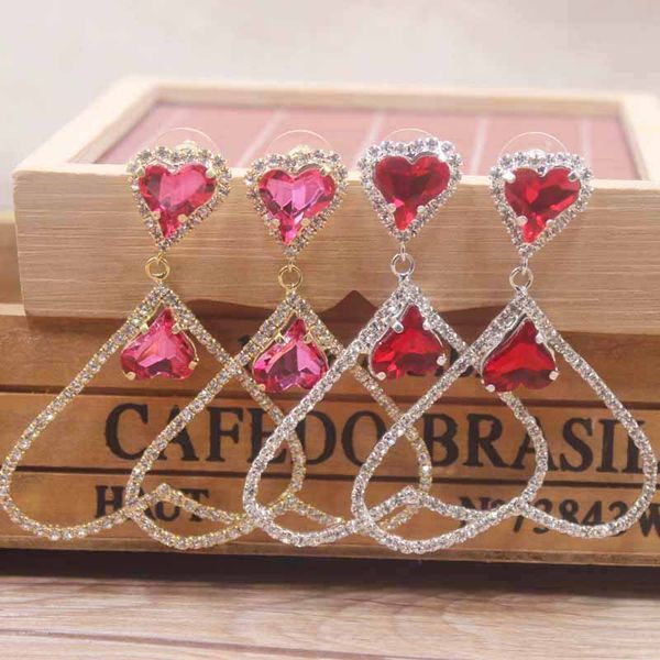 dangle & chandelier arrival heart dangling earring bright red crystal stone champagne pink/fuchsia colorful rhinestone, Silver
dangle & chandelier arrival heart dangling earring bright red crystal stone champagne pink/fuchsia colorful rhinestone, Silver