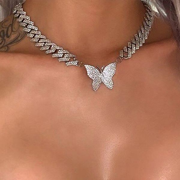 chokers 12mm iced out bling cz miami cuban link chain butterfly necklace choker 2row women hip hop jewelry, Golden;silver
chokers 12mm iced out bling cz miami cuban link chain butterfly necklace choker 2row women hip hop jewelry, Golden;silver