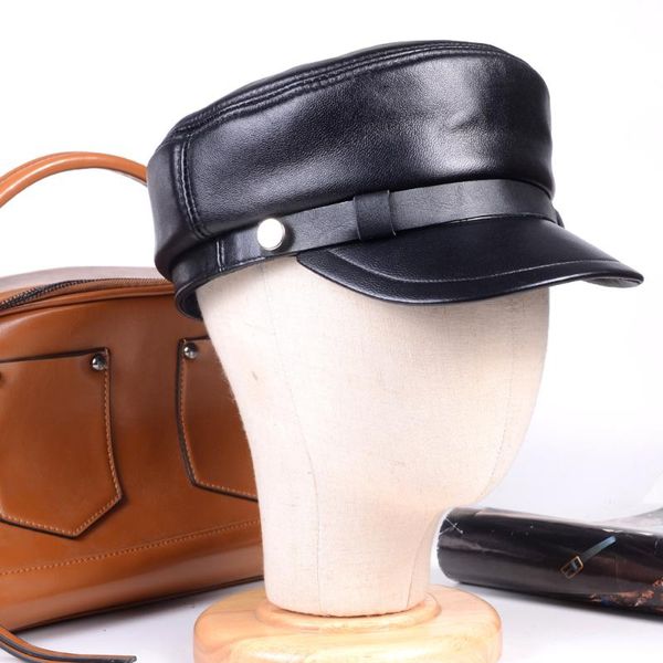 wide brim hats women's men's genuine leather black leisure cap sboy army flat hats/caps, Blue;gray
wide brim hats women's men's genuine leather black leisure cap sboy army flat hats/caps, Blue;gray