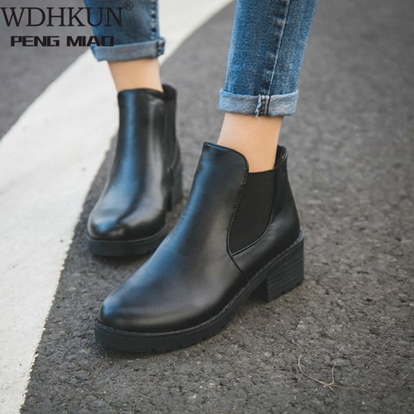 boots style fashion women round head thick bottom pu leather waterproof woman ankle spring/autumn #f599, Black
boots style fashion women round head thick bottom pu leather waterproof woman ankle spring/autumn #f599, Black