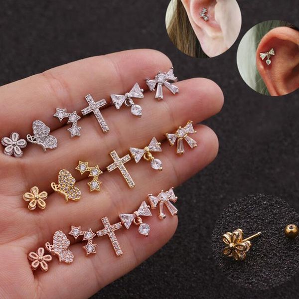 qmhje 1piece women stud earrings small mini bee cross bow knot flower cz paved rose gold silver color earing aretes jewelry, Golden;silver
qmhje 1piece women stud earrings small mini bee cross bow knot flower cz paved rose gold silver color earing aretes jewelry, Golden;silver