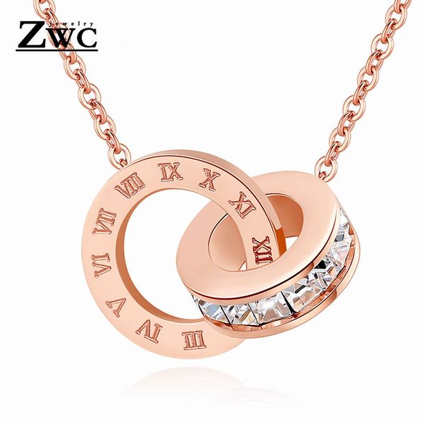 zwc fashion charm roman numeral zircon necklace for woman girl temperament titanium steel double circle pendant necklace jewelry, Silver
zwc fashion charm roman numeral zircon necklace for woman girl temperament titanium steel double circle pendant necklace jewelry, Silver