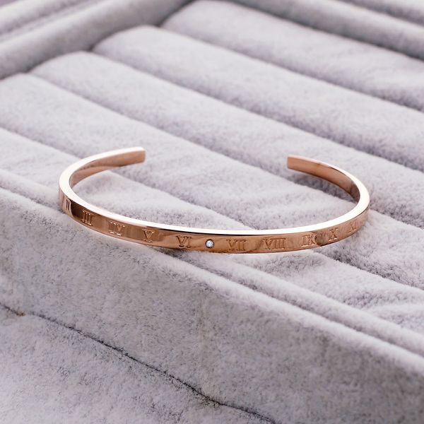 simple c-shaped titanium steel bracelet roman numerals true creative personality rose gold diamond bracelet accessories, White
simple c-shaped titanium steel bracelet roman numerals true creative personality rose gold diamond bracelet accessories, White