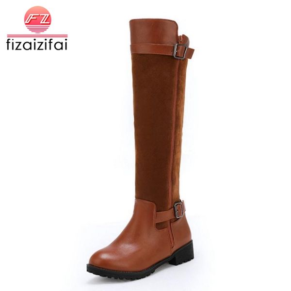 coolcept plus 33-50 women knee high boots buckle zipper winter shoes women round toe fashion platform ladies heeled boots, Black
coolcept plus 33-50 women knee high boots buckle zipper winter shoes women round toe fashion platform ladies heeled boots, Black