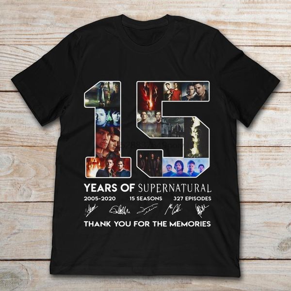15 years of supernatural thank you for the memories 2005-2020 15 seasons 327 episodes t-shirt
15 years of supernatural thank you for the memories 2005-2020 15 seasons 327 episodes t-shirt