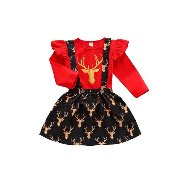 2020 christmas infant kids baby girl long sleeve deer print t-shirt suspender skirt 2pcs girls xmas clothing set, White
2020 christmas infant kids baby girl long sleeve deer print t-shirt suspender skirt 2pcs girls xmas clothing set, White