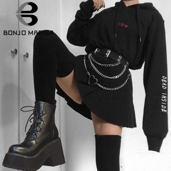 bonjomarisa ins женский моды коренастый платформы ботильоны дизайнерские панк boots женщин осень марка обувь женщина, Black
bonjomarisa ins женский моды коренастый платформы ботильоны дизайнерские панк boots женщин осень марка обувь женщина, Black
