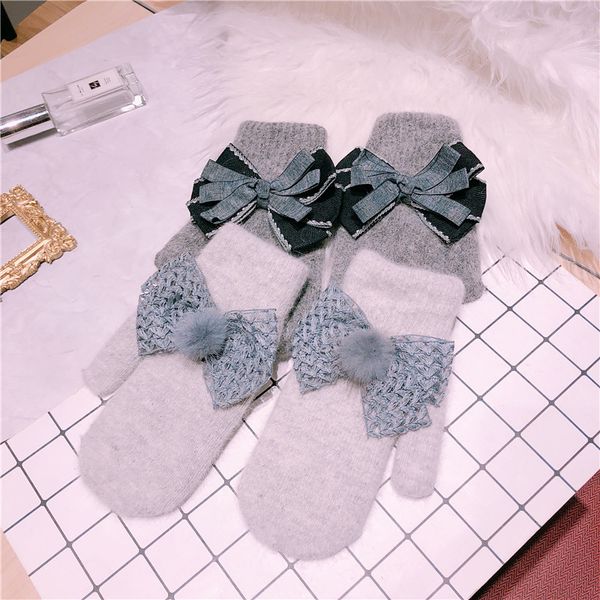 five fingers gloves women korean mittens student' bow hair thick female winter warm, Blue;gray
five fingers gloves women korean mittens student' bow hair thick female winter warm, Blue;gray