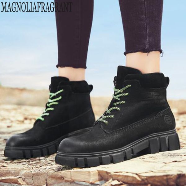 boots women fashion solid leather middle lace-up thick ankle boots round toe shoes outdoor leather winter female shoes y589, Black
boots women fashion solid leather middle lace-up thick ankle boots round toe shoes outdoor leather winter female shoes y589, Black