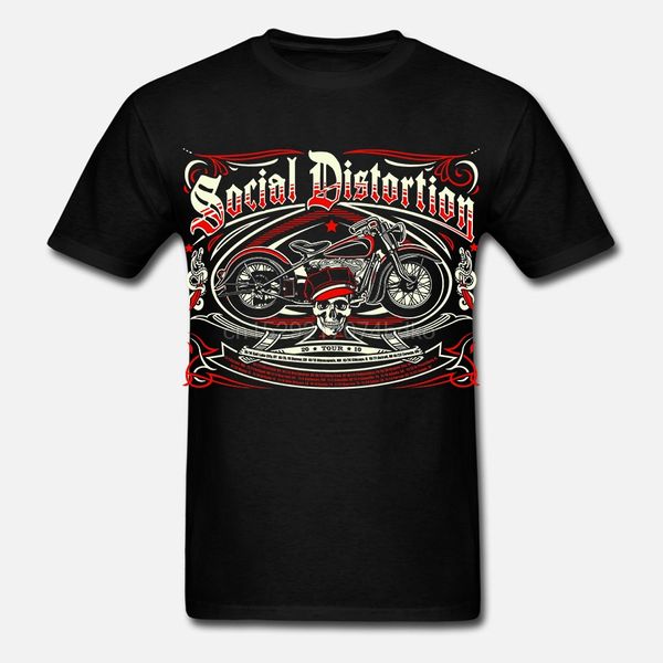 new popular social distortion car mens black t-shirt size s-3xl
