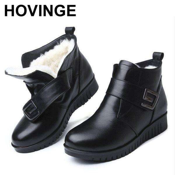 hovinge 2020 new winter female flat boot woman genuine leather natural wool warm snow boots, Black
hovinge 2020 new winter female flat boot woman genuine leather natural wool warm snow boots, Black