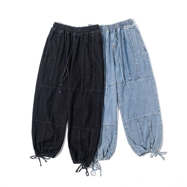mens wide leg jeans elastic waist loose denim pants patchwork fashion street style hiphop male clothing designer long homme trousers, Blue
mens wide leg jeans elastic waist loose denim pants patchwork fashion street style hiphop male clothing designer long homme trousers, Blue