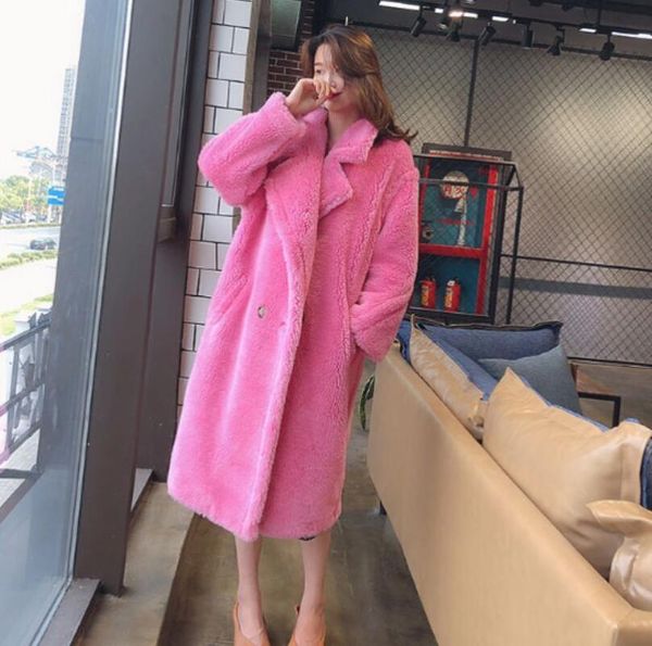 women's fur & faux smooth granular coat 2021 winter teddy bear in long paragraph thick lamb soft plush xs-2xl, Black
women's fur & faux smooth granular coat 2021 winter teddy bear in long paragraph thick lamb soft plush xs-2xl, Black