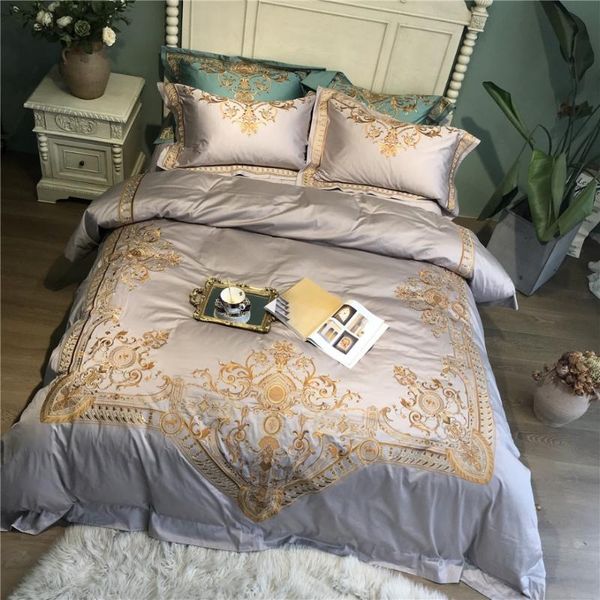 luxury 120s egyptian cotton embroidered bedding set king grey royal duvet cover bed sheet set pillowcase 4/6pcs
luxury 120s egyptian cotton embroidered bedding set king grey royal duvet cover bed sheet set pillowcase 4/6pcs