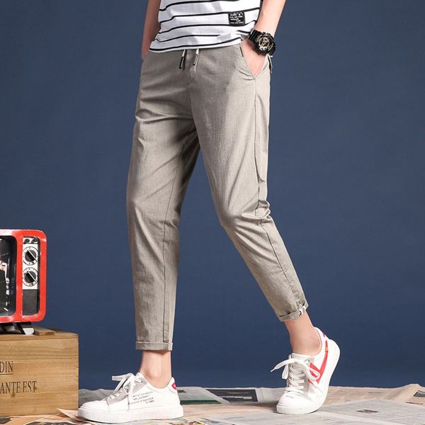 2020 summer new nine-point casual trousers casual men's trendy thin simple men's pants slim-fit lace-up straight pants bflcm, Blue
2020 summer new nine-point casual trousers casual men's trendy thin simple men's pants slim-fit lace-up straight pants bflcm, Blue