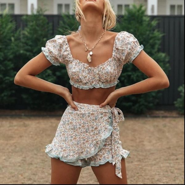 foridol vintage ruffle women two pieces sets bohemian shorts crop matching sets 2020 pants suits outfits for women, Gray
foridol vintage ruffle women two pieces sets bohemian shorts crop matching sets 2020 pants suits outfits for women, Gray