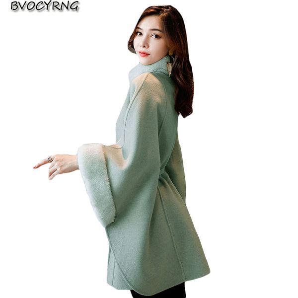 cloak woolen coat female 2020 autumn winter new korean fashion loose wind women woolen parka female seven-point sleeve, Black
cloak woolen coat female 2020 autumn winter new korean fashion loose wind women woolen parka female seven-point sleeve, Black