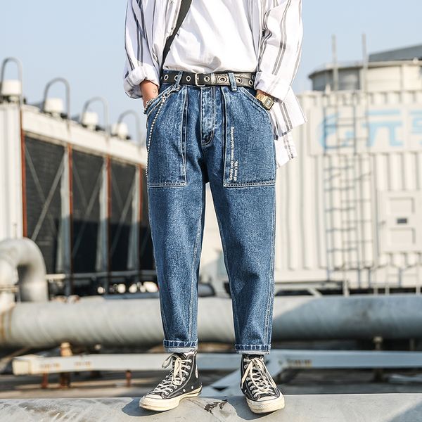 men fashion casual loose denim harem pants male jeans trousers japan harajuku streetwear hip hop pant ankle-length pants vintage, Blue
men fashion casual loose denim harem pants male jeans trousers japan harajuku streetwear hip hop pant ankle-length pants vintage, Blue