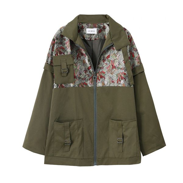 perhaps u women jacket outwear spring autumn zipper pocket army green embroidery c0286, Black;brown
perhaps u women jacket outwear spring autumn zipper pocket army green embroidery c0286, Black;brown