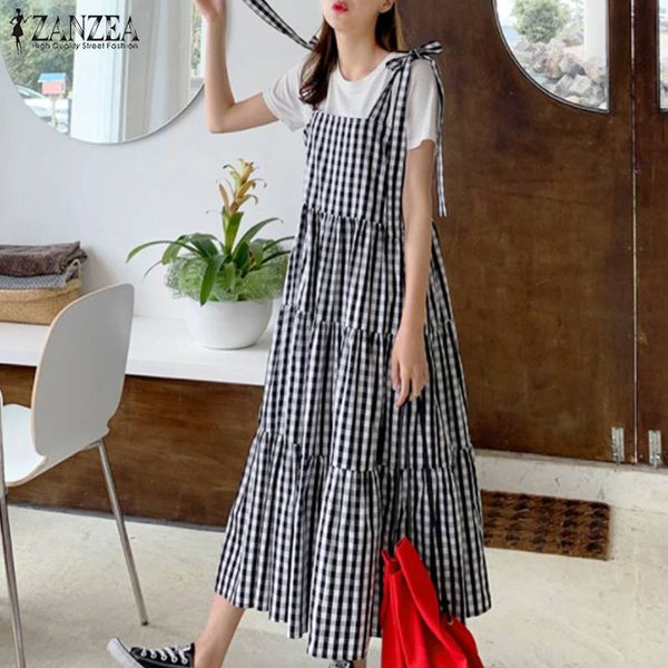 casual dresses fashion ruffle dress women's summer check vestidos 2021 zanzea overalls female plaid lace-up robe plus size 5xl, Black;gray
casual dresses fashion ruffle dress women's summer check vestidos 2021 zanzea overalls female plaid lace-up robe plus size 5xl, Black;gray