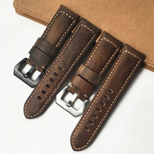 24mm dark brown crazy horse genuine leather watchband wristband fitpam pam111 pam441 pam914 watch strap belt, Black;brown
24mm dark brown crazy horse genuine leather watchband wristband fitpam pam111 pam441 pam914 watch strap belt, Black;brown