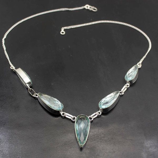 fashion aqua z925 sterling silver color pendant necklace women charm jewelry 19 inch h170
fashion aqua z925 sterling silver color pendant necklace women charm jewelry 19 inch h170