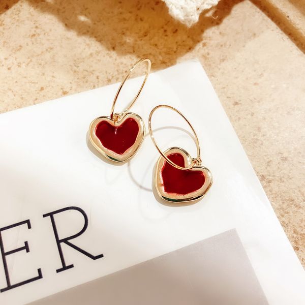hoop & huggie 2021 simple sweet cute heart red heart-shaped exquisite elegant earrings for women girl fashion jewelry accessories, Golden;silver
hoop & huggie 2021 simple sweet cute heart red heart-shaped exquisite elegant earrings for women girl fashion jewelry accessories, Golden;silver