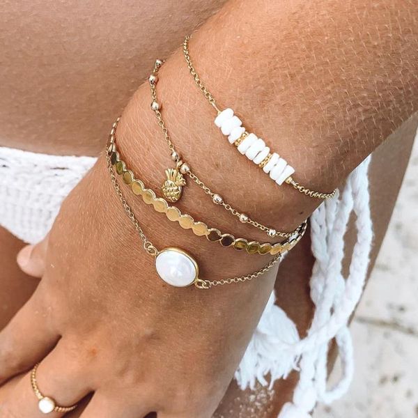 modyle 4pcs/set retro gold color white stone bracelets multilayer bangle set boho pineapple jewelry wholesale, Black
modyle 4pcs/set retro gold color white stone bracelets multilayer bangle set boho pineapple jewelry wholesale, Black
