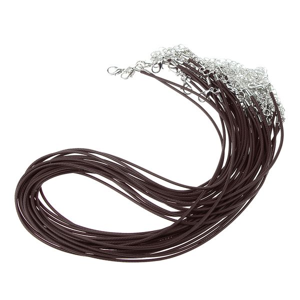 20pcs necklace waxed cord rope with lobster clasp extender chain for jewelry making, Silver
20pcs necklace waxed cord rope with lobster clasp extender chain for jewelry making, Silver