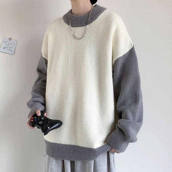 men's sweaters 2021 loose trendy knitted long sleeve cashmere sweater white/black/blue coats wool pullover homme knitting plus size -2
men's sweaters 2021 loose trendy knitted long sleeve cashmere sweater white/black/blue coats wool pullover homme knitting plus size -2
