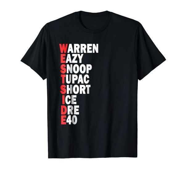 2019 fashion men t shirt westside rappers old school hip hop shirt