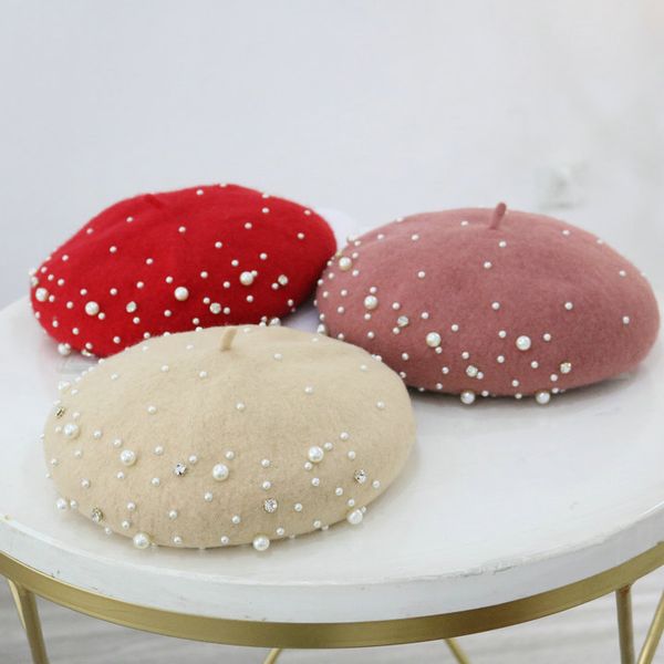 berets boinas para mujer hat female korean style nail pearl woolen beret autumn and winter fashion luxury chapeau femme caps, Blue;gray
berets boinas para mujer hat female korean style nail pearl woolen beret autumn and winter fashion luxury chapeau femme caps, Blue;gray