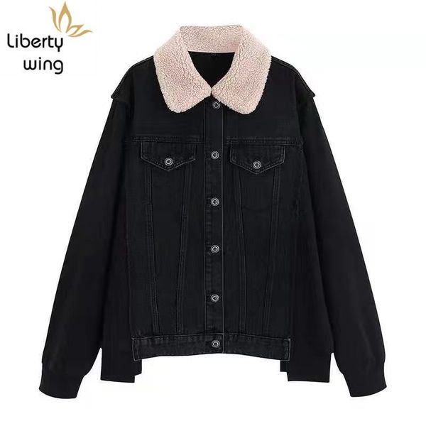 fashion women faux fur collar denim jacket single breasted loose fit boyfriend jeans coat patchwork casual streetwear jackets, Black;brown
fashion women faux fur collar denim jacket single breasted loose fit boyfriend jeans coat patchwork casual streetwear jackets, Black;brown