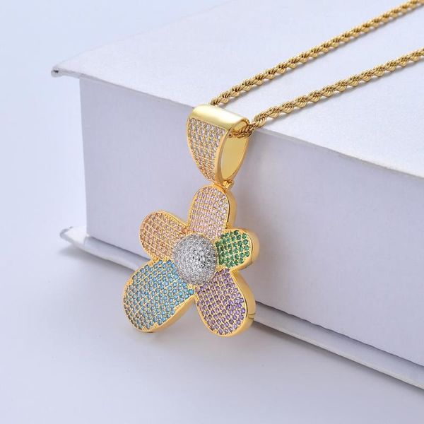 gold silver color flower petals necklace & pendant with 4mm tennis chain iced out cubic zircon bling men hip hop jewelry gifts
gold silver color flower petals necklace & pendant with 4mm tennis chain iced out cubic zircon bling men hip hop jewelry gifts