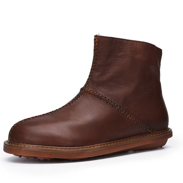 full grain genuine natural leather zipper boots footwear brown handmade retro the sole inside sewing winter shoes for women 2020, Black
full grain genuine natural leather zipper boots footwear brown handmade retro the sole inside sewing winter shoes for women 2020, Black