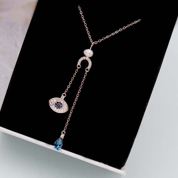 pendant necklaces missfox female devil's eye rose gold necklace bule crystal jewelry 2021 on the neck women's accessories for frie, Silver
pendant necklaces missfox female devil's eye rose gold necklace bule crystal jewelry 2021 on the neck women's accessories for frie, Silver